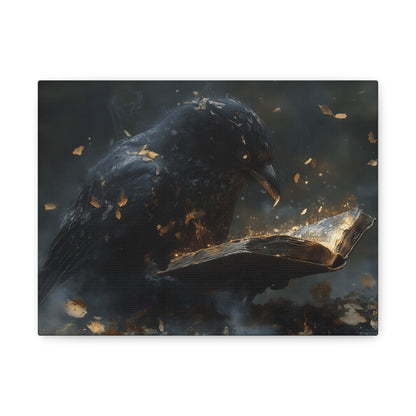 Mystical Raven Canvas Art Print, Gothic Wall Decor, Witchy Home Aesthetic, Unique Gift, Dark Fantasy Decoration