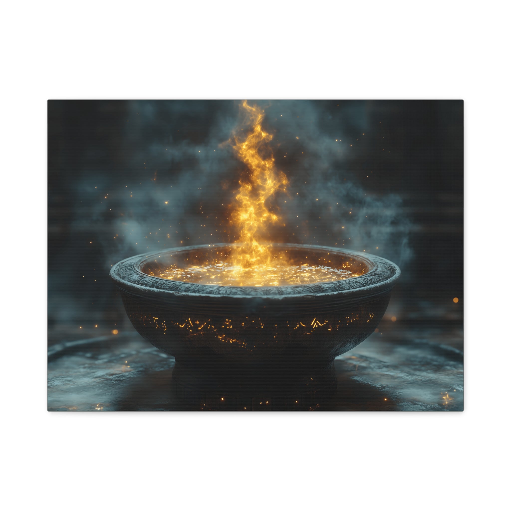 Mystical Fire Canvas Art, Home Decor, Aura Wall Art, Gift for Nature Lovers, Fantasy Room Decoration