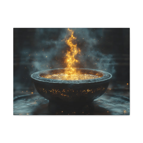 Mystical Fire Canvas Art, Home Decor, Aura Wall Art, Gift for Nature Lovers, Fantasy Room Decoration