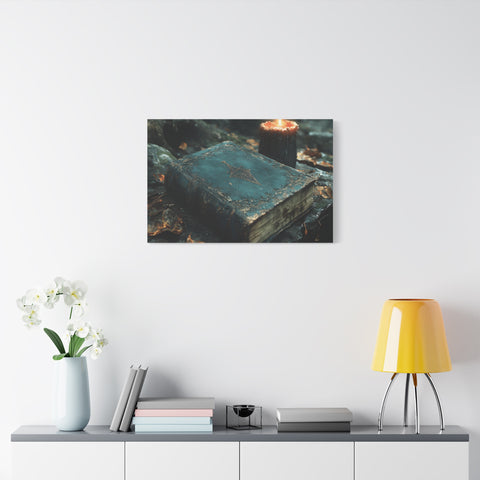 Mystical Canvas Art Print, Wall Decor for Wizardry Lovers, Fantasy Room Decoration, Gift for Bookworm, Gothic Home Accent