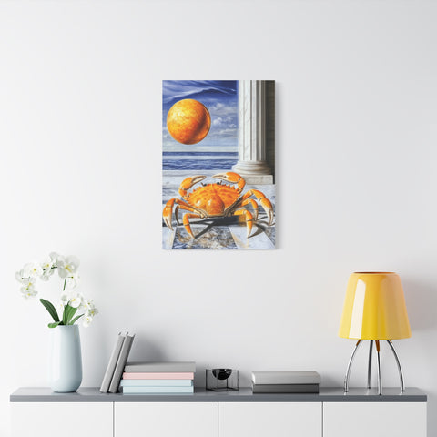 Vibrant Crab Art Canvas Print, Coastal Home Decor, Beach Wall Art, Unique Gift for Ocean Lovers, Nautical Themed Artwork, Summer Decor