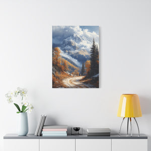 Stretched Canvas Wall Art, Scenic Mountain Landscape, Home Décor, Nature Wall Hanging, Autumn Vibes