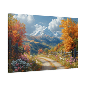 Nature-Inspired Stretched Canvas Art, Scenic Autumn Landscape Wall Decor, Home Decoration, Gift for Nature Lovers, Nostalgic Art