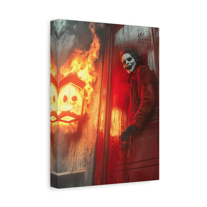 Halloween Horror Art Print, Spooky Home Decor, Creepy Wall Art, Unique Gift for Haunted House Lovers, Matte Canvas Artwork