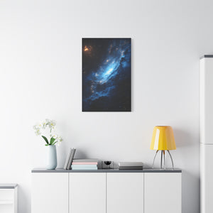 Cosmic Blue Matte Canvas Art Print, Astral Galaxy Wall Decor, Home Office Artwork, Celestial Gift, Space Lover Decor