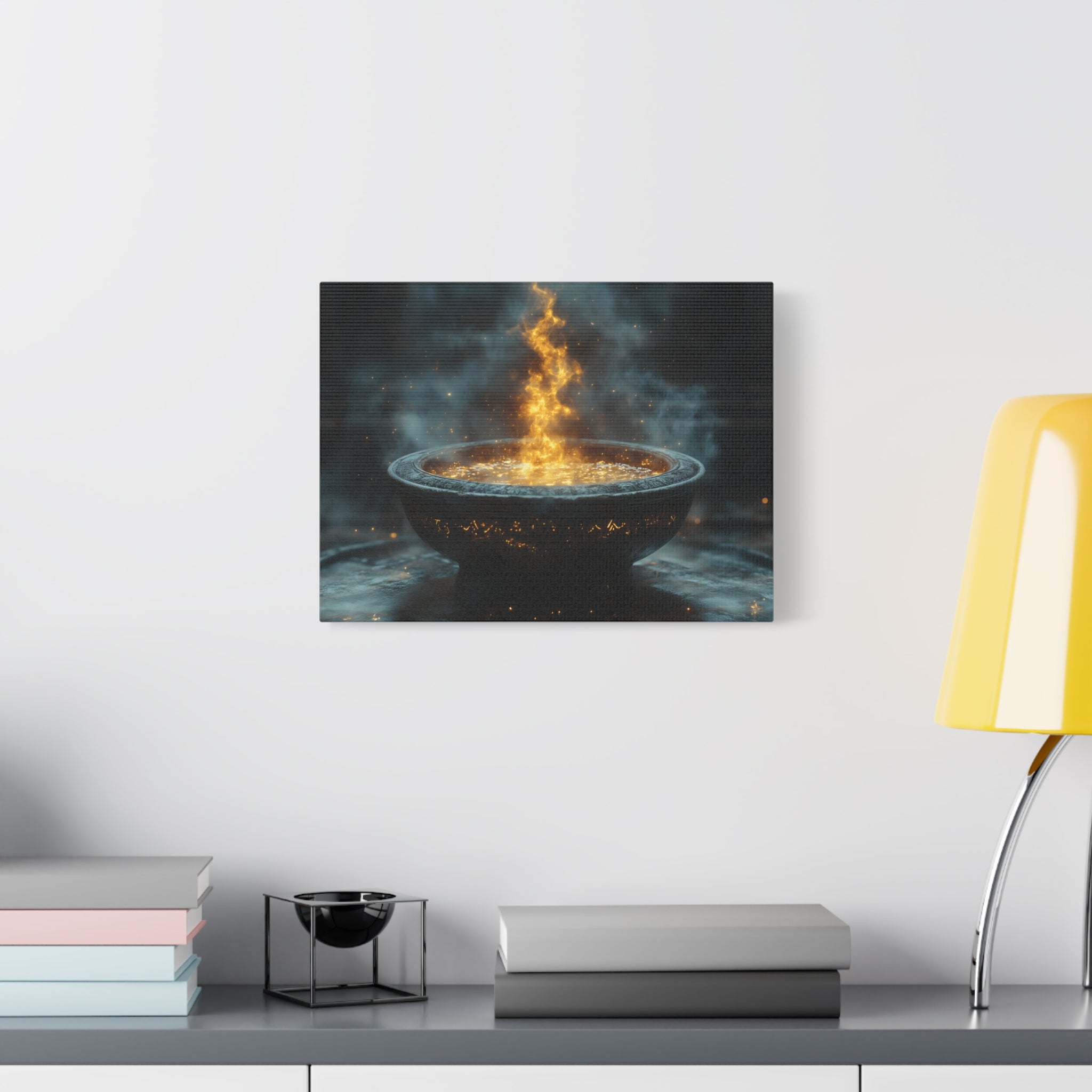 Mystical Fire Canvas Art, Home Decor, Aura Wall Art, Gift for Nature Lovers, Fantasy Room Decoration