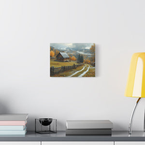 Autumn Landscape Canvas Art, Nature Wall Decor, Cozy Home Aesthetic, Seasonal Artwork, Gift for Nature Lovers