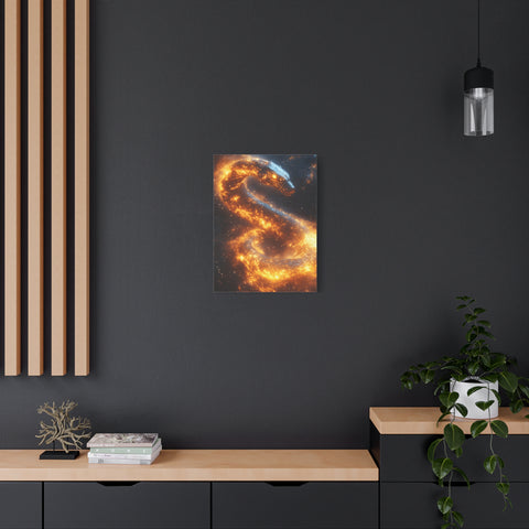 Canvas Wall Art: Fiery Serpent Design, Home Decor, Unique Gift, Fantasy Art, Living Room Wall Decor, Dragon Artwork