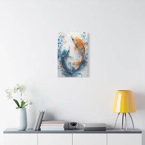 Artistic Koi Canvas, Home Decor, Gift Idea, Asian Wall Art, Unique Art Piece