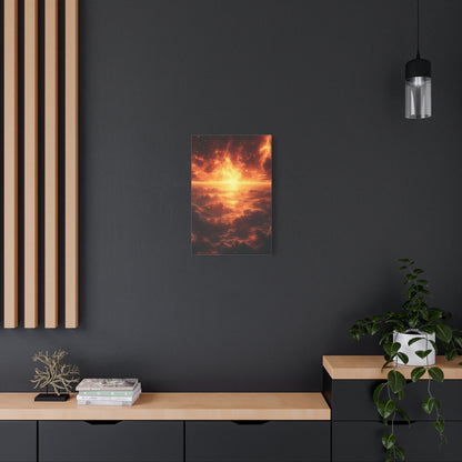 Sunset Ocean Canvas Art, Warm Decorative Wall Art, Home Decor, Gift for Art Lovers, Modern Wall Decor, Living Room Art