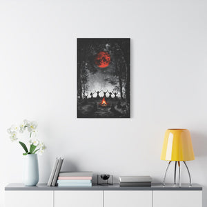 Mystical Campfire Canvas Print, Art Decor for Witchcraft, Halloween Nights, Boho Style, Unique Home Decoration, Gift for Spiritual Seekers