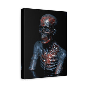 Stretched Canvas Art Print, Gothic Skeleton Wall Decor, Macabre Home Aesthetic, Halloween Wall Art, Dark Artwork for Spooky Vibes
