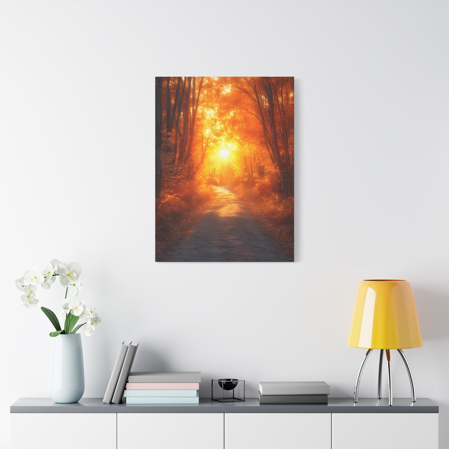 Autumn Pathway Canvas Print, Fall Decor, Nature Wall Art, Home Decor, Gift for Nature Lovers, Cozy Living Room Decoration