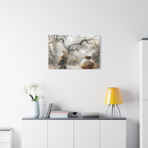 Nature-Inspired Matte Canvas Print, Wall Art, Bohemian Home Decor, Gift for Bird Lovers, Rustic Wall Decor, Wildlife Artwork
