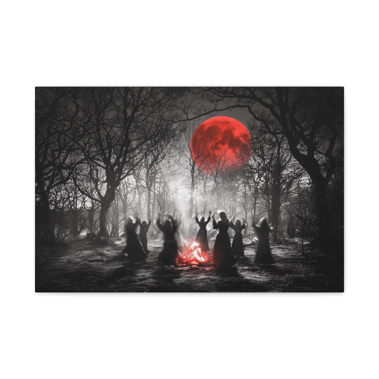 Eerie Witchcraft Wall Art, Dark Aesthetic Poster, Halloween Decor, Gothic Home Design, Spooky Canvas Wall Hanging