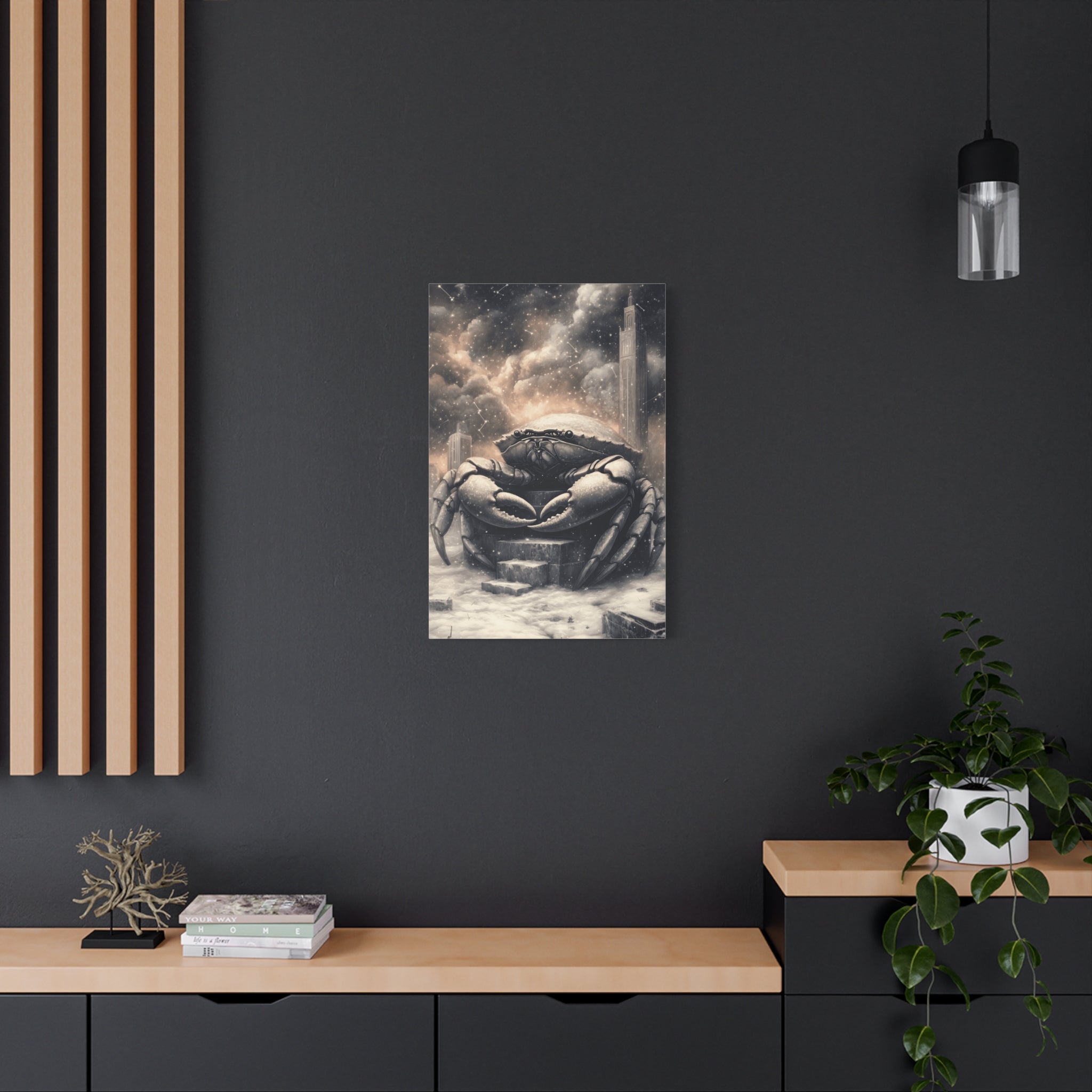 Intricate Crab Art Canvas Print, Coastal Decor, Ocean Lover Gift, Modern Wall Art, Nautical Home Accent