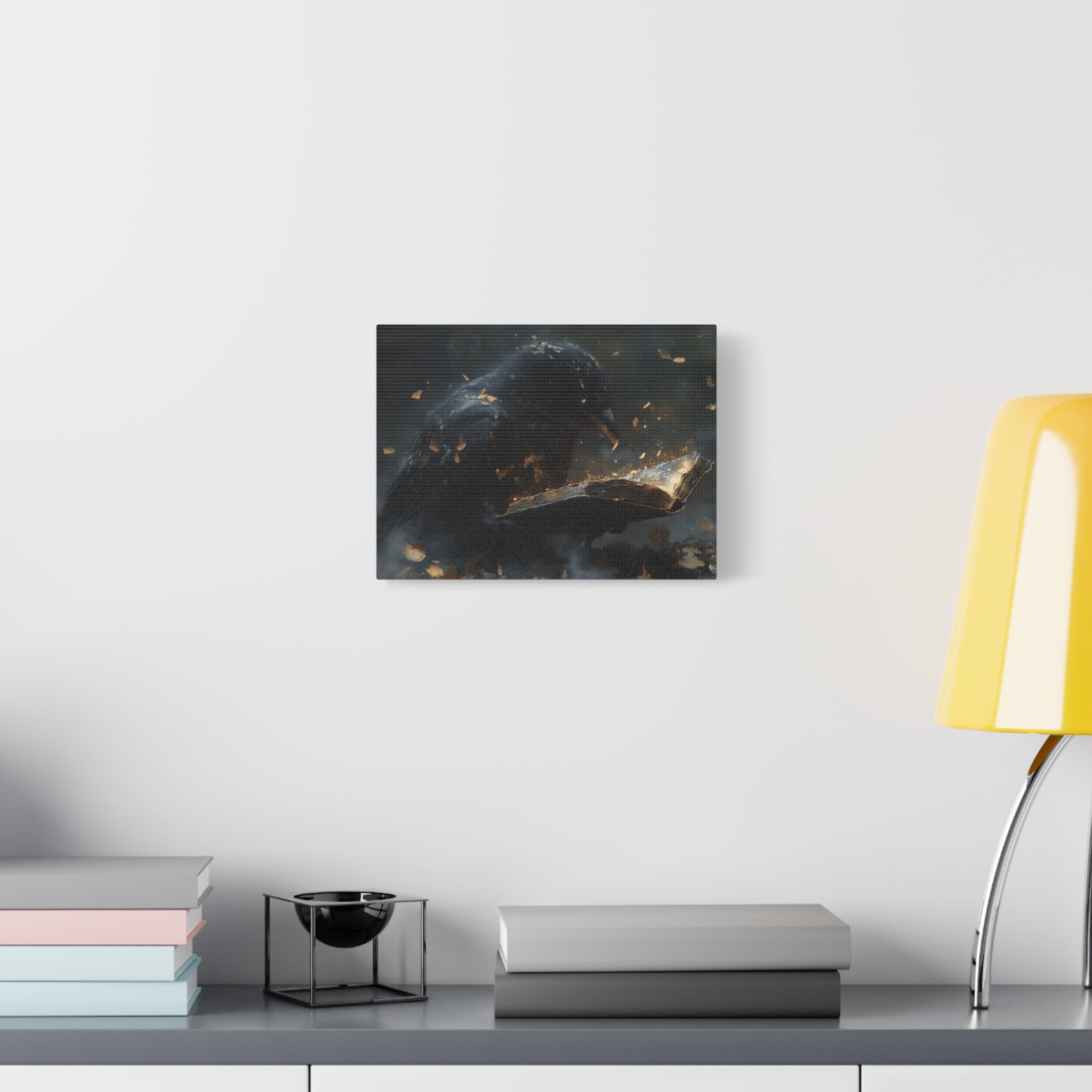 Mystical Raven Canvas Art Print, Gothic Wall Decor, Witchy Home Aesthetic, Unique Gift, Dark Fantasy Decoration