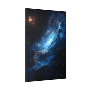 Cosmic Blue Matte Canvas Art Print, Astral Galaxy Wall Decor, Home Office Artwork, Celestial Gift, Space Lover Decor