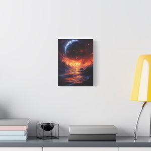 Stretched Canvas Art Print, Cosmic Landscape, Wall Decor, Galaxy Artwork, Home Gallery, Celestial Gift, Space Vibe