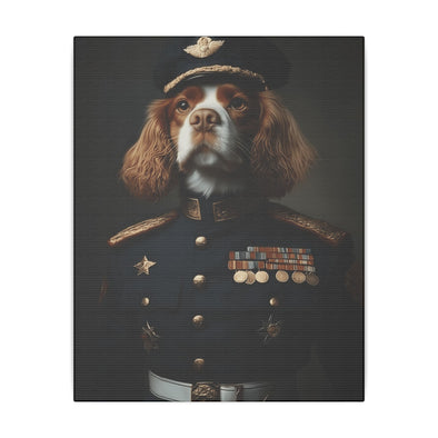 Cavalier King Charles Spaniel Military Wall Art - Patriotic Dog Décor for Army, Air Force, Navy, Marines