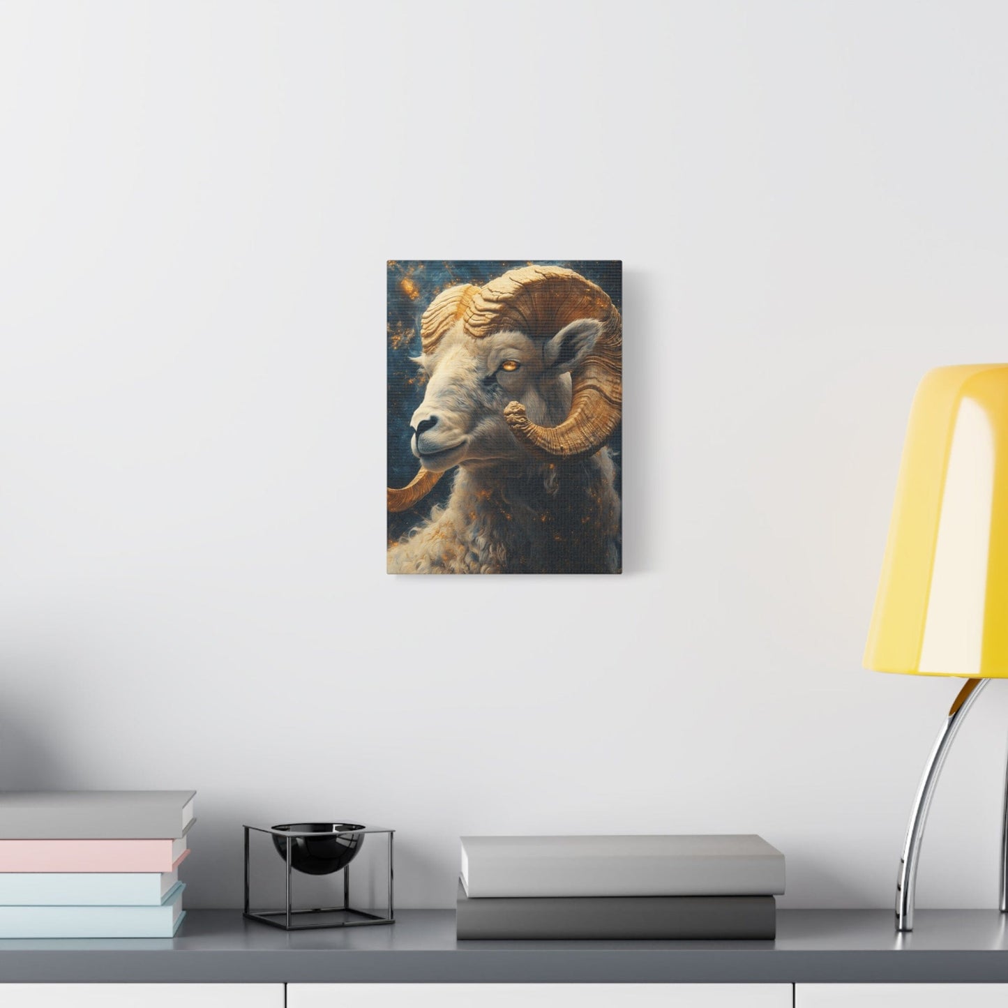 Ram Portrait Matte Canvas Wall Art, Animal Decor for Home, Rustic Wall Decor, Gift for Animal Lovers, Unique Birthday Gift