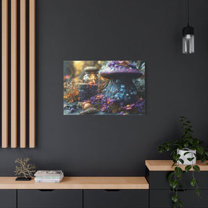 Enchanted Mushroom Canvas Print, Nature Wall Art, Fairy Tale Décor, Magical Home Accent